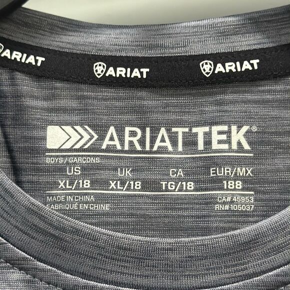 Ariat Gray Short Sleeve Tee Classic Crew Neck - Picture 5 of 8